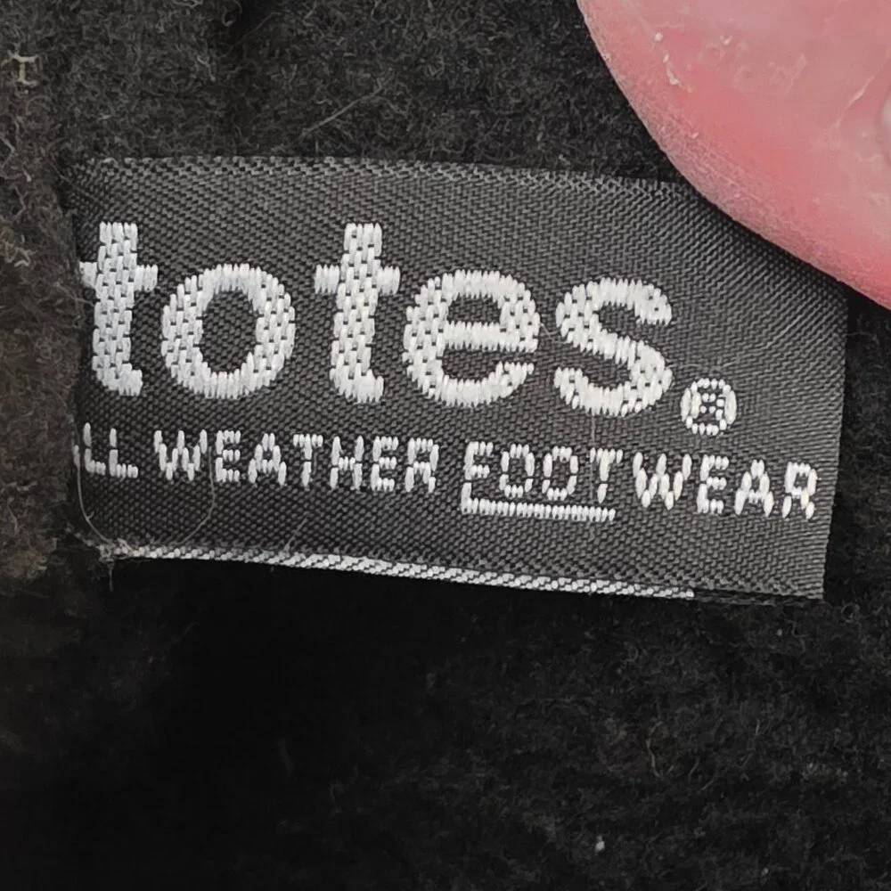 Totes Black Front Zip-Up All Weather Boots Size 10
